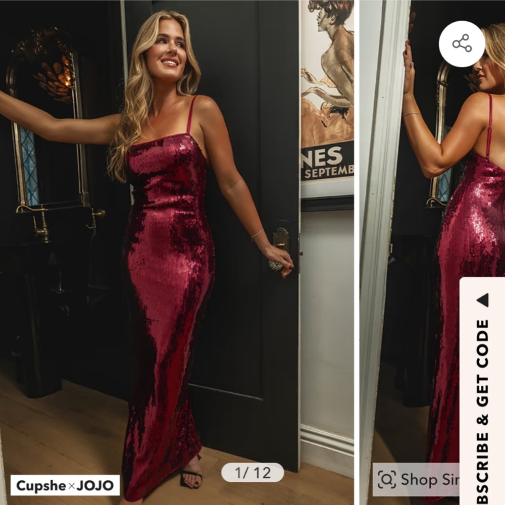 Cupshe Sequin Dress in Shimmering Red